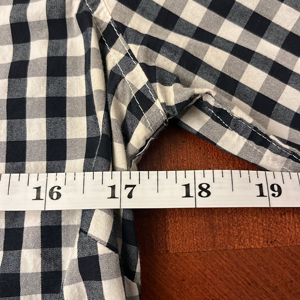 Guess Women’s Button Down Shirt Gingham Long Sleeve Large Black White - Picture 9 of 11